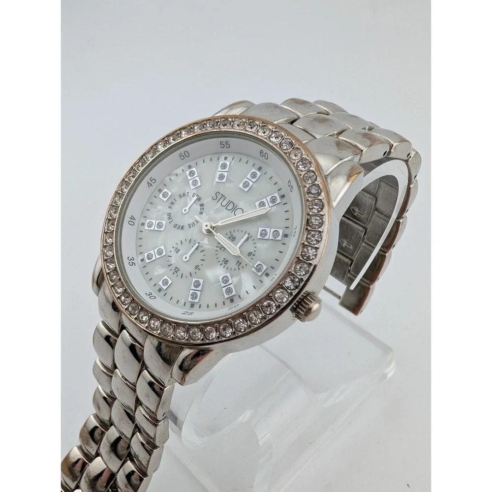 Studio Time Watch Women 40mm Case Rhinestone Bezel‎ 7